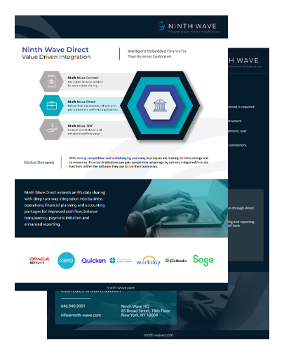 Ninth Wave Direct embedded finance software Sheet